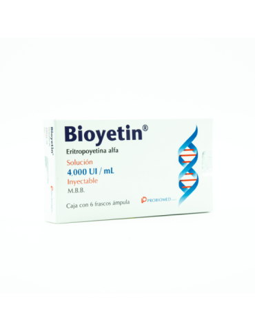 Bioyetin De 4000 UI / mL Con 6 Frascos Ámpula - Eritropoyetina alfa
