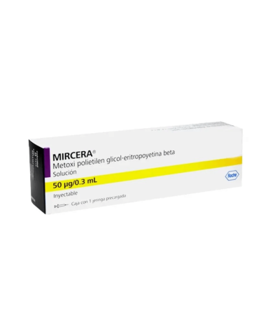 Mircera Inyectable De 50 mcg / 0.3 mL- Metoxi Polietilenglicol Eritropoyetina beta