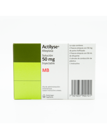 Actilyse De 50 mg Con 2 Frasco Ámpula - Alteplasa