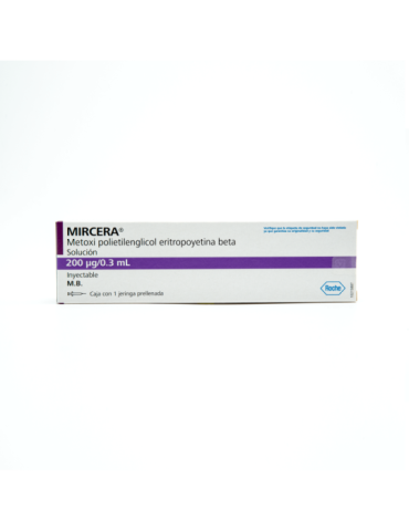Mircera 200 De 200 mcg Con 1 Ampolleta(s) - Metoxi Polietilenglicol Eritropoyetina