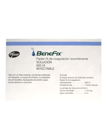 Benefix 500 UI Solución Inyectable - Factor IX de coagulación recombinante