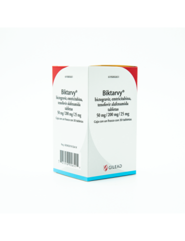 Biktarvy 200 mg / 50 mg/ 25 mg Con 30 Tabletas - Bictegravir/ Emtricitabina/ Tenofovir