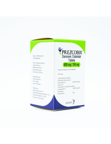 Prezcobix De 800/150mg mg Frasco con 30 Tabletas - Darunavir, Cobicistat
