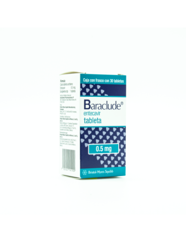 Baraclude De 0.5 mg Caja Con Frasco Con 30 Tabletas - Entecavir