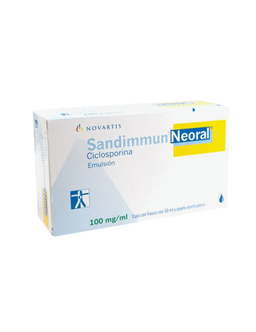 Sandimmun Neoral Caja con Frasco con 50 mL y Pipeta Dosificadora - Ciclosporina Emulsión