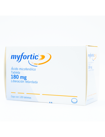 Myfortic De 180 mg Caja con 120 Tabletas Liberación Retardada - Ácido micofenólico