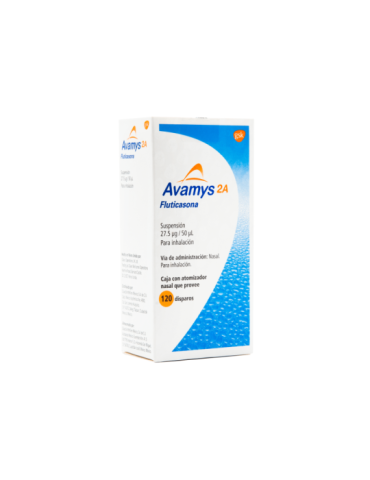 Avamys 2A De 27.5 ug / 50 uL Suspensión Para inhalación. Caja con atomizardor para 120 disparos - Fluticasona