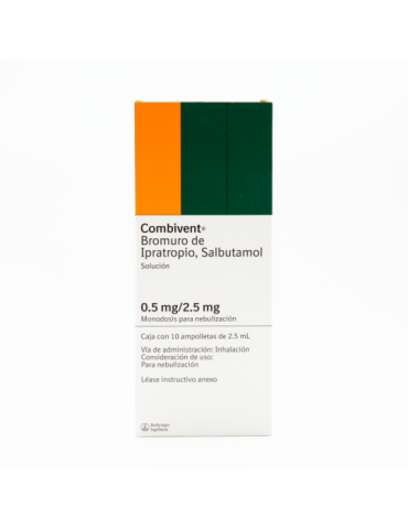 Combivent Udvs 05/2.5mg Amp Caj C/10 - Ipratropio Bromuro, Salbutamol