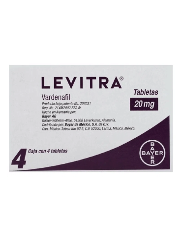 Levitra De 20 mg Con 4 Tabletas - Vardenafil Trihidratado
