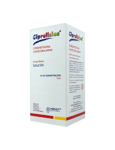 Ciprolisina De 40 mg / 300 mcg Solución Con frasco de 210 mL - Ciproheptadina Cianocobalamina