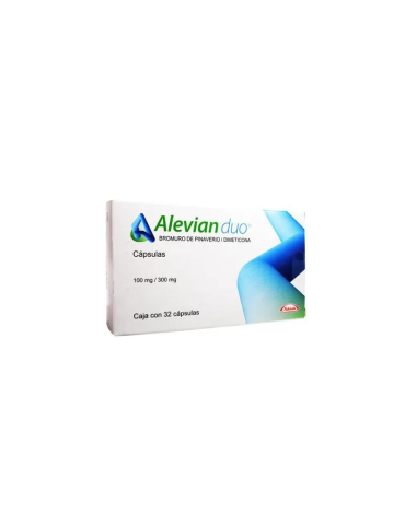 Alevian Duo 100 mg / 300 mg 32 Capsulas Bromuro de Pinaverio Dimeticona
