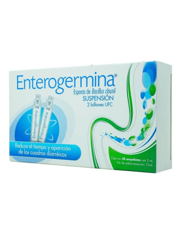 Enterogermina Probióticos 2 Billones UFC De 5 mL Con 20 Ampolleta(s) - Esporas de Bacillus clausii