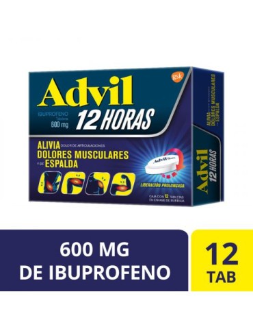 Advil 12horas De 600 mg Con 12 Cápsulas - Ibuprofeno