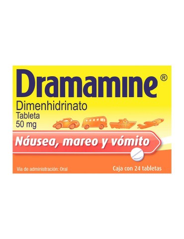 Dramamine De 50 mg Con 24 Tabletas - Dimenhidrinato