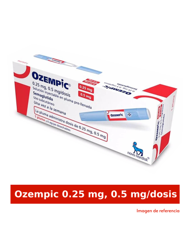 Ozempic 0.25 mg, 0.5 mg / dosis Con 1 Pluma Solución Inyectable - Semaglutida