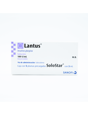 Lantus Solostar De 3.64 mg Con 5 Cartuchos - Insulina glargina