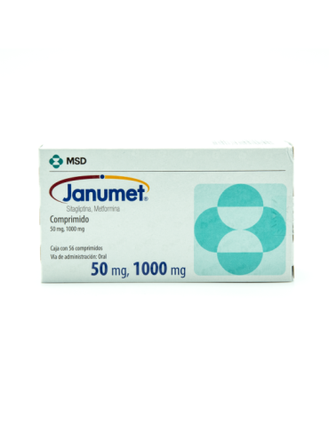 Janumet 50/1000mg Com Caj C/56 - Metformina, Sitagliptina