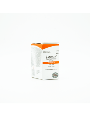 Cyramza De 500 mg/ 50 mL Solución Inyectable Caja Con 1 Frasco Ámpula - Ramucirumab
