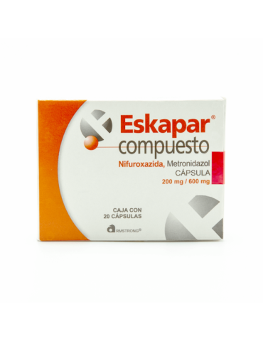 Eskapar Comp De 600/200 mg Con 20 Cápsulas - Nifuroxazida / Metronidazol