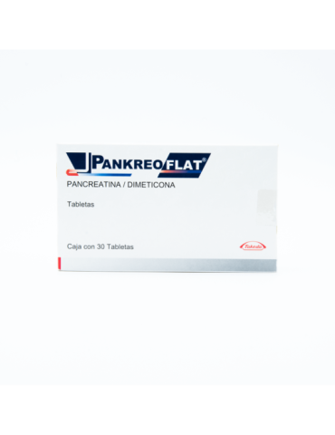 Pankreoflat 170/80 De 170/80 mg Con 30 Grageas - Pancreatina/Dimeticona