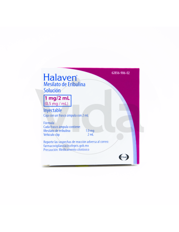 Halaven 1mg / 2mL Inyectable Con Frasco Ámpula con 2 mL - Mesilato de Eribulina