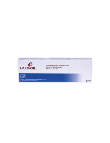 Gardasil de 0.5 mL Con 1 Jeringa Prellenada de 0.5 mL - Vacuna recombinante tetravalente contra VPH Tipo, 6, 11, 16, 18